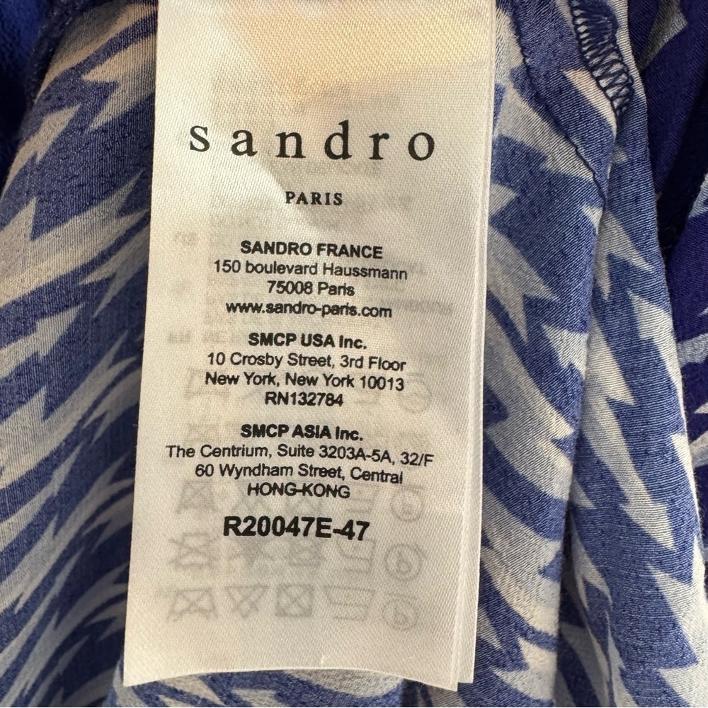 Sandro Lightning Bolt Bare Shoulder Crepe Midi Dress
Blue Kemila Size M - Picture 11 of 14